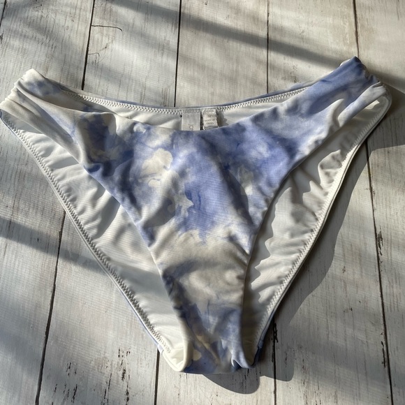 Jonathan Simkhai women’s Bikini Bottom M swimsuit blue tie dye high waisted nwt - Picture 5 of 7